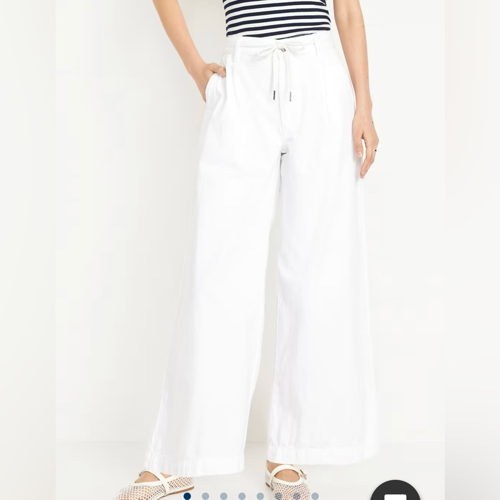 Old Navy White Wide-Leg High-Waisted Pants